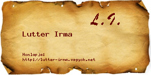 Lutter Irma névjegykártya